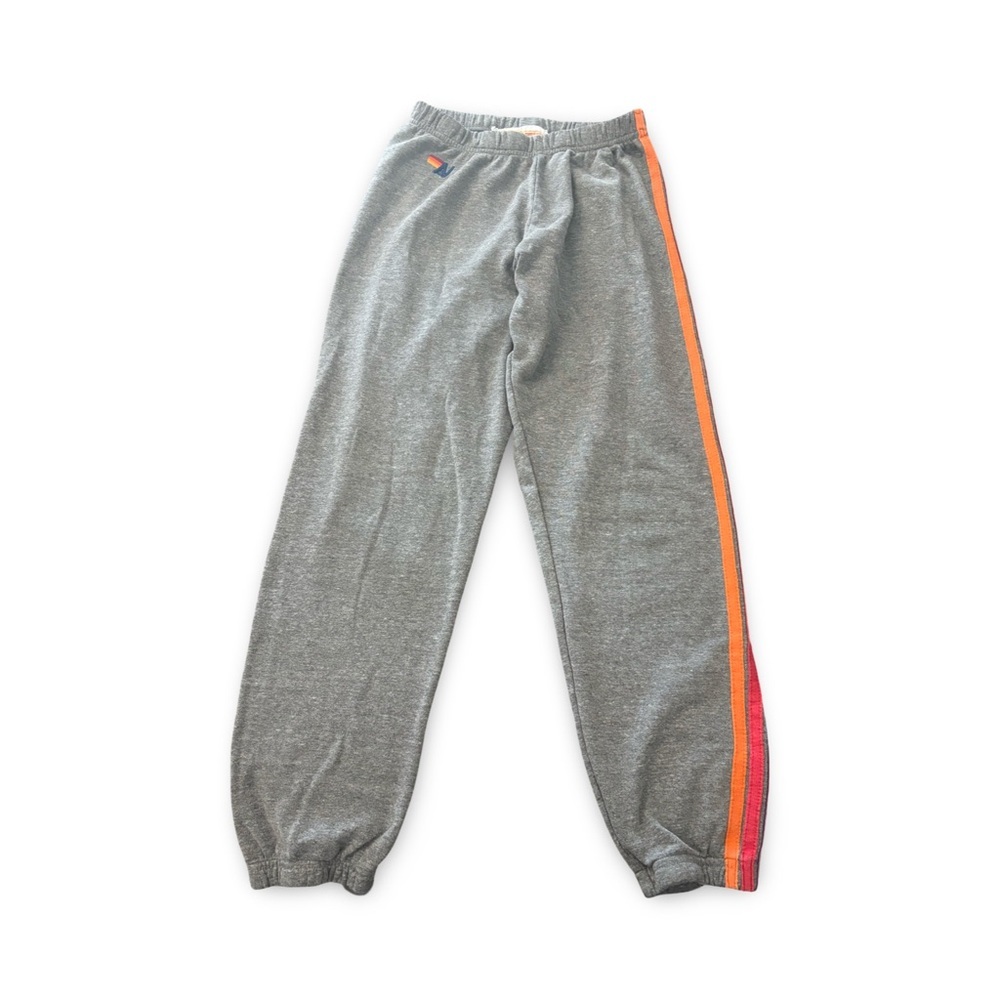 Aviator Nation 5 Stripe Sweatpants - HEATHER GREY size small - Picture 2 of 4